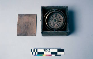 Wooden box with lifeboat compass from the Adelaide Steamship Company Ltd.