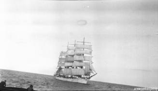 Four masted barque with sails set