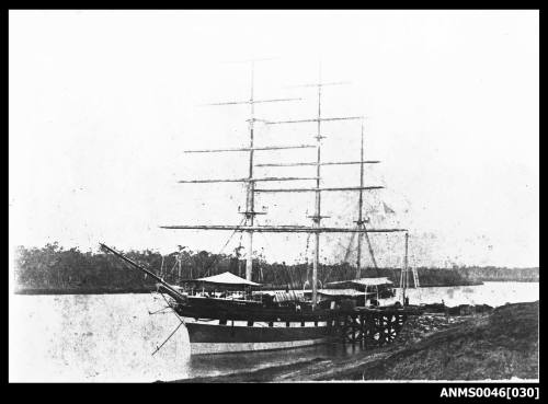 Three masted barque SCOTTISH HERO moored at a jetty