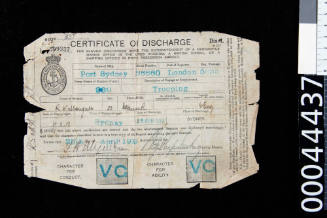 PORT SYDNEY discharge certificate