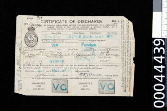 RIVERINA discharge certificate