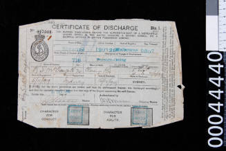 RIVERINA discharge certificate