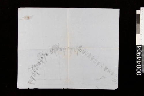 Drawing of signal flag arrangement by Robert O Leach while on board HMS GLADIATOR