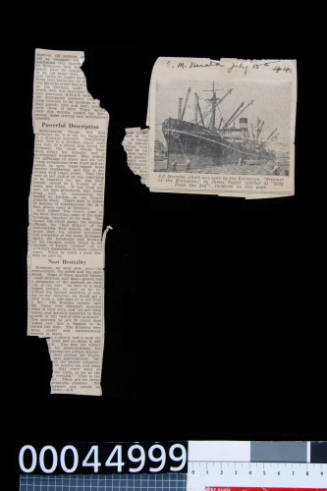 News article on the sinking of SS MAREEBA