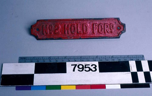 Brass sign with inscription from WAIKEREI.





