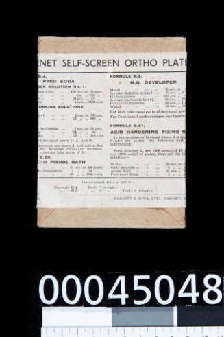 Barnet Self-Screen Ortho Plates [box for glass plate negatives 00045044-00045047]