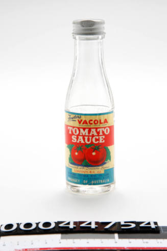 Tomato sauce bottle prop used by Lois Carrington