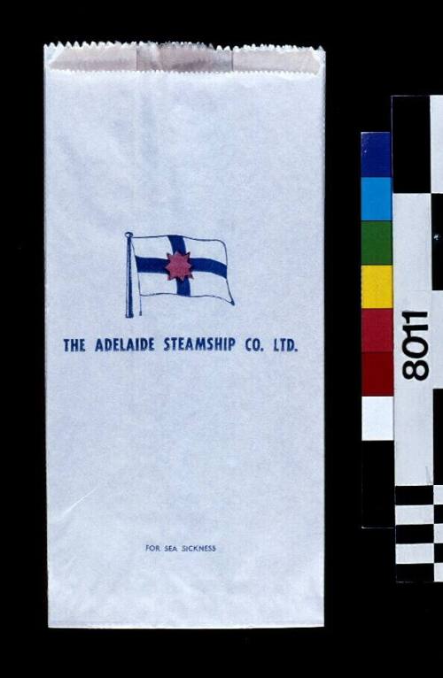 Adelaide Steamship Company Ltd sea sickness bag