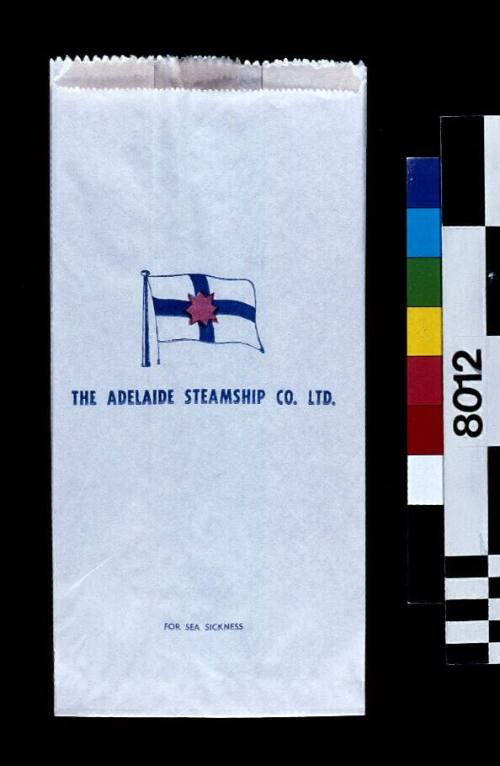 Adelaide Steamship Company Ltd sea sickness bag