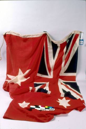 Red Ensign salvaged from the wreck of the SS RIVERINA, Huddart Parker Limited