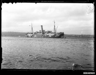 SS ULIMAROA in its WWI dazzle camouflage