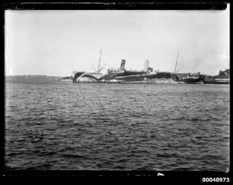 RMS BALMORAL CASTLE in its WWI dazzle camouflage