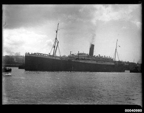 SS EURIPIDES, Aberdeen Line, arriving from Brisbane via Newcastle on Sunday Morning 2 March 1924