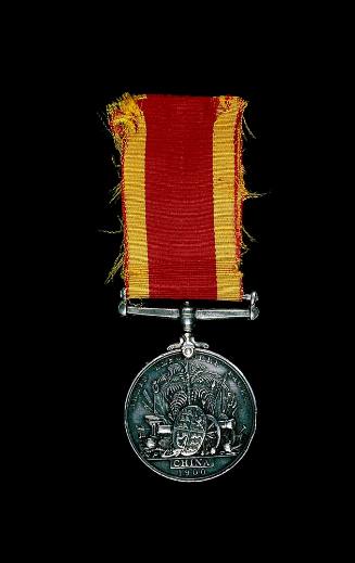 Third China War medal awarded to R Kearns, Gunner of the Victorian Naval Contingent