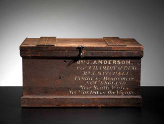 Sea chest belonging to Mrs Anderson aboard CHARIOT OF FAME