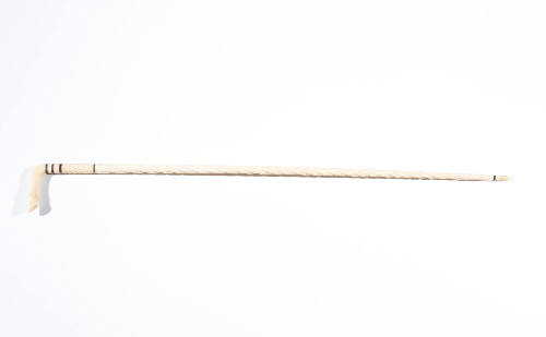 Scrimshaw walking stick carved with a barleytwist shaft