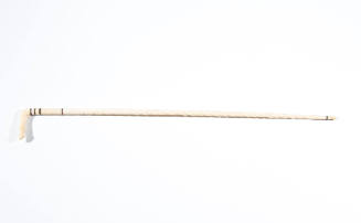Scrimshaw walking stick carved with a barleytwist shaft