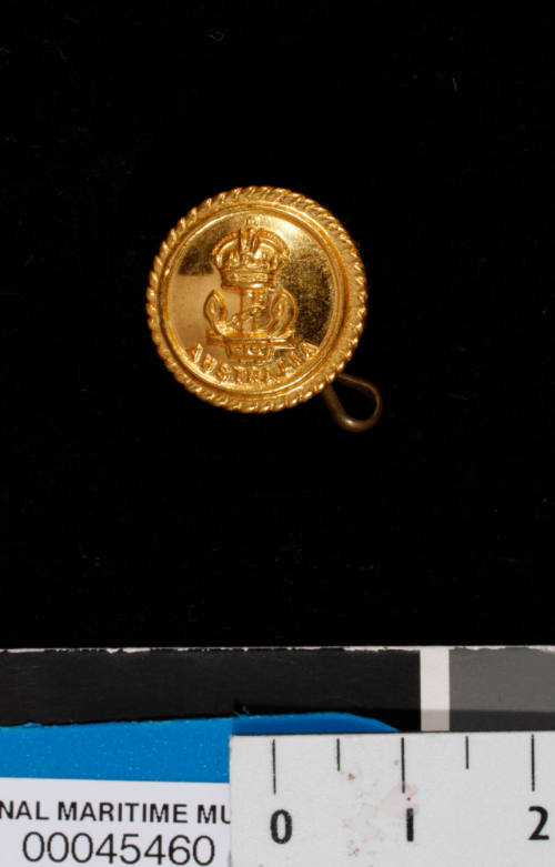 Button from Royal Australian Naval uniforms of Commander Robert James Varley