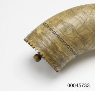 Stopper from a scrimshaw powder horn carved by Louis Gauvin