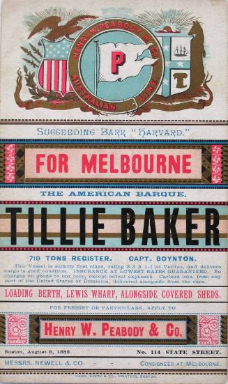 For Melbourne, the American Barque TILLIE BAKER