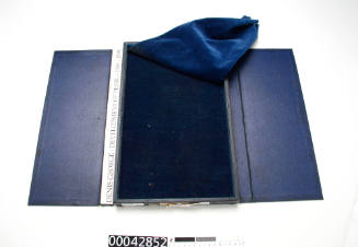 Blue plush velvet lined display case
