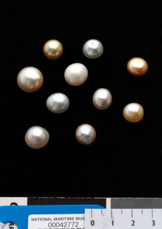 Irregular coloured and shaped cultured pearls