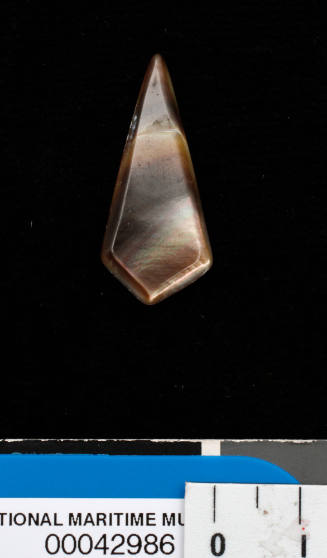 Pearl shell, cut into a triangular design