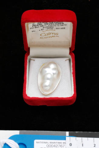 Cultured blister pearl in a cruciform