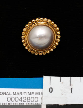 Gold metal and cultured half pearl (or maybe pearl) earring