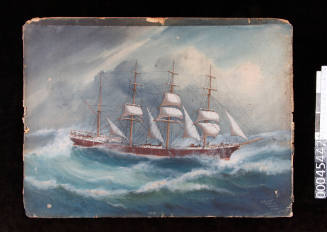 Untitled (Four masted barque WILLIAM T LEWIS in a storm)