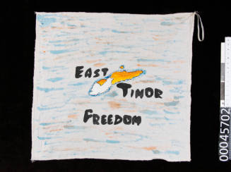 Handkerchief painted with slogan East Timor Freedom
