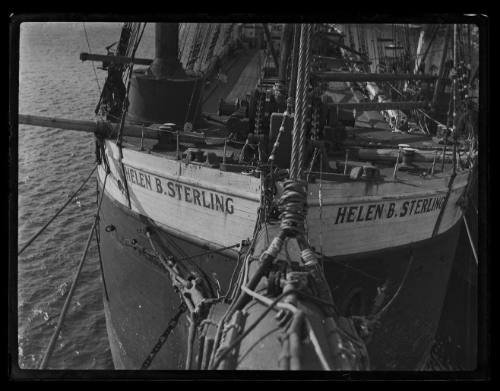 The bow of the six-masted schooner HELEN B STERLING