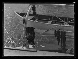 A boat on its davits on board the HELEN B STERLING