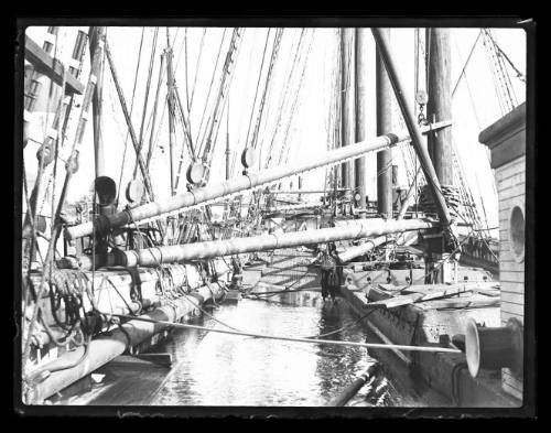 Port deck of the six-masted schooner HELEN B STERLING