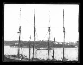 The six-masted schooner HELEN B STERLING in Kerosene Bay, Sydney Harbour