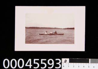 Postcard of two women rowing