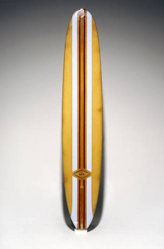 Wooden surfboard made by George Rice