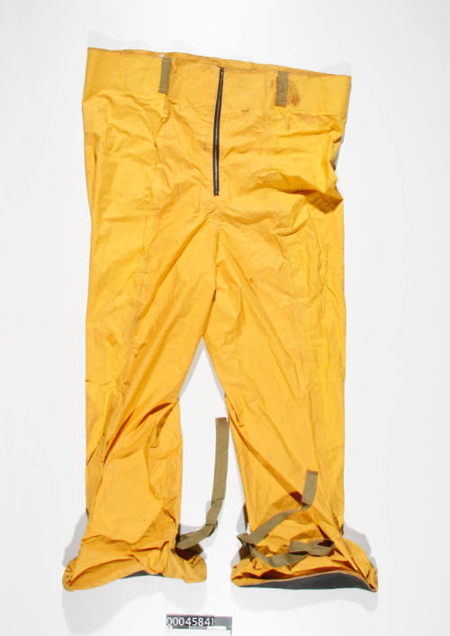 Yellow rubber raft survival trousers