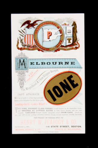 Despatch for Melbourne 520 tons register The magnificent A1 iron clipper barque, IONE