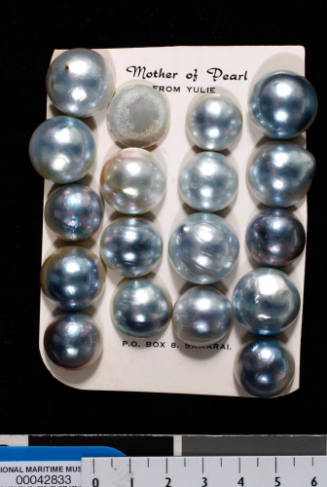 Seventeen grey cultured half pearls (or mabe pearls) with shell bases