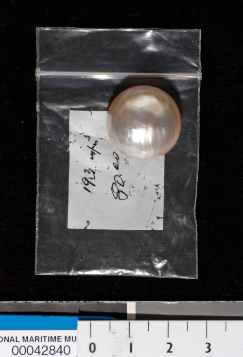 Large cultured half pearl (or mabe pearl) with shell base