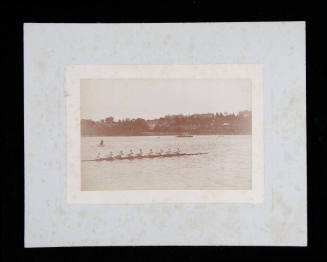 Photograph of an Eights rowing crew training