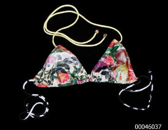 Lemon Roses triangle string bikini top