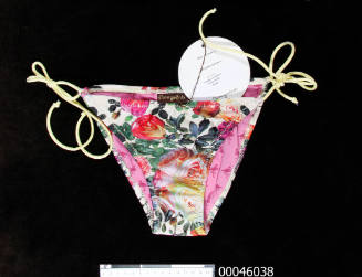 Lemon Roses triangle string bikini bottom