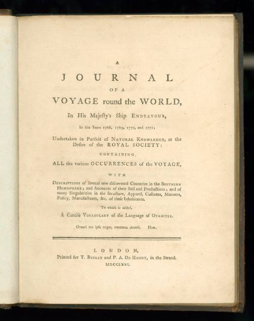 A Journal of a Voyage around the World in His Majesty's Ship ENDEAVOUR in the Years 1768, 1769, 1770 and 1771