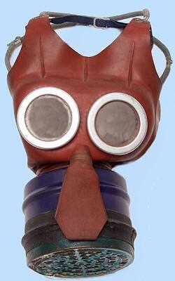Gas mask issued to child evacuee