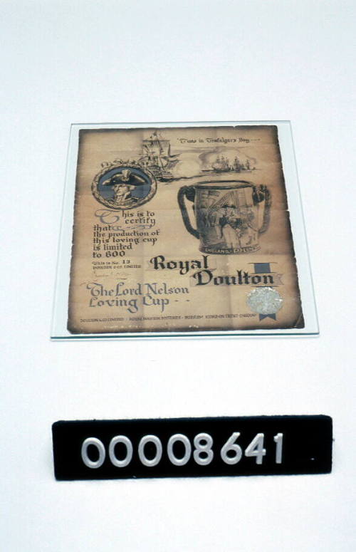 The Lord Nelson Loving Cup Royal Doulton limited edition certificate of authenticity