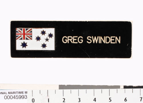 Royal Australian Navy name badge for Greg Swinden