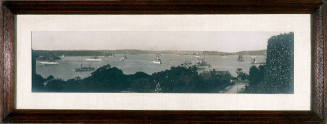 Panorama of the Great White Fleet in Sydney Harbour viewed from Milson's Point