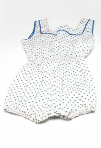 Women's blue and white polka dot sunsuit